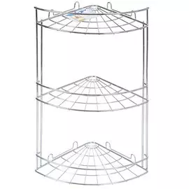 Полка для ванной металл, 3 яруса, угловая, 18х18х45 см, хром, Artex, Slim, 271039/478-054