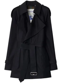 Burberry куртка-тренч из габардиновой ткани, черный