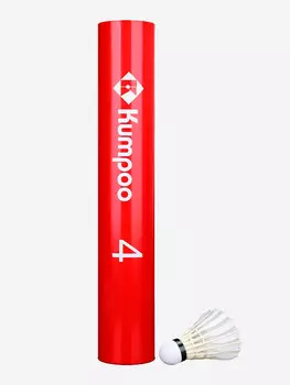 Воланы перьевые Kumpoo Red 4, 77, 12шт., Белый