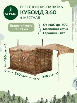 Всесезонная палатка Кубоид 3.60 Берег, Коричневый