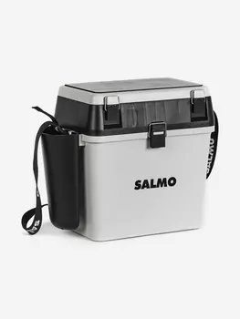 Ящик рыболовный зимний Salmo 2-ярусный с пластиковыми лотком и карманом, Серый