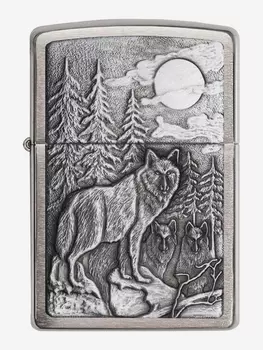 Зажигалка бензиновая ZIPPO 20855 Timberwolves, Серебряный