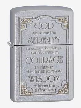 Зажигалка бензиновая ZIPPO 28458 Serenity Prayer, Серебряный