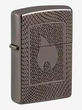 Зажигалка бензиновая ZIPPO 48569 Armor Flame Pattern, Черный