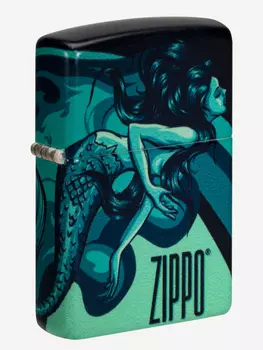 Зажигалка бензиновая ZIPPO 48605 Mermaid, Черный