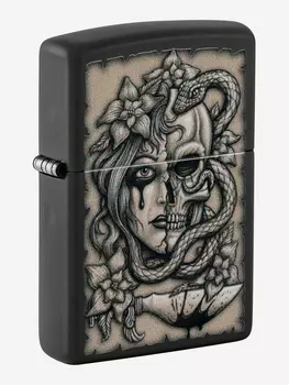 Зажигалка бензиновая ZIPPO 48616 Gory Tattoo, Черный