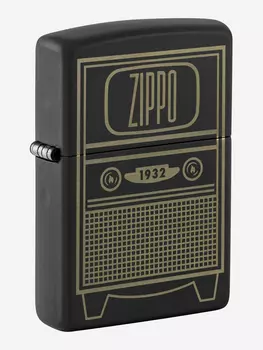 Зажигалка бензиновая ZIPPO 48619 Vintage TV, Черный
