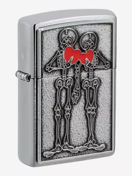 Зажигалка бензиновая ZIPPO 48688 Couple Love Emblem, Серебряный