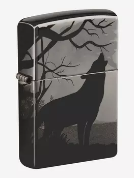 Зажигалка бензиновая ZIPPO 49188 Wolves, Черный