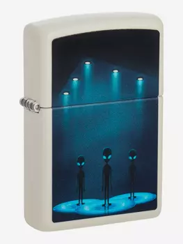 Зажигалка бензиновая ZIPPO 49487 Aliens, Белый