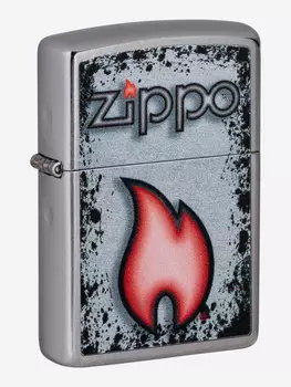 Зажигалка бензиновая ZIPPO 49576 Flame, Серебряный