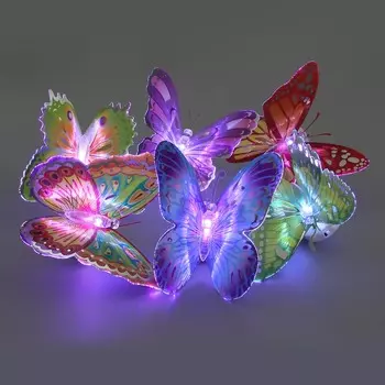 INBLOOM Фонарь в форме фигурки Бабочки оптоволоконной, 1LED, ПВХ, LR44x3