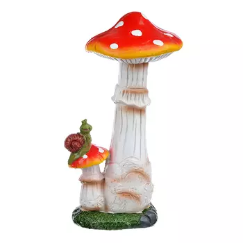 INBLOOM Фигурка садовая "Гриб с улиткой", 14х25,5х11,5 см, полирезин