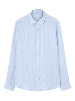 Полосатая льняная рубашка Xacus, синий