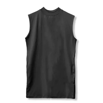 Muscleguys Slim Fit топы с высоким воротником для бега, спортивные футболки без рукавов для йоги, мужской компрессионный жилет для фитнеса M чёрный