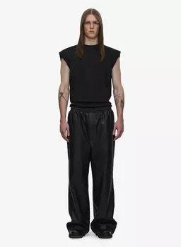Брюки Crumpled Faux-Leather Black FABLE