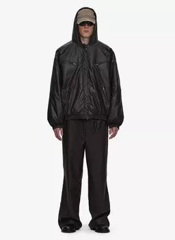 Куртка кожаная утепленная Crumpled Faux-Leather Brown FABLE