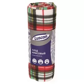 Плед флис, 130 X150 см, 120 гр/м2, клетка зеленая