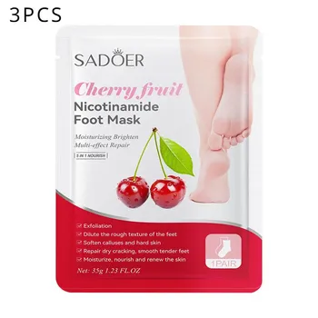 SADOER Cherry Niacinamine Отшелушивающая маска для ног Омолаживающие маски для ухода за ногами 1pcs