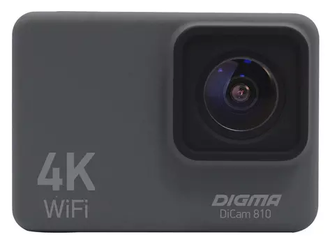 Экшн-камера Digma DiCam 810, 16MP, 3840x2160, USB, WiFi, серый (1454659)