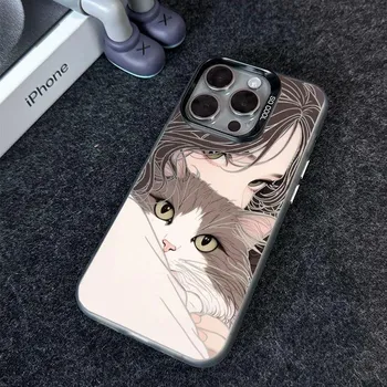 Мягкий прозрачный силиконовый чехол для iPhone 15 Pro Max 14 13 12 11 Xsmax XR-креативный милый кошачий розовый для женщин и девочек, защитный чехол для всего тела Apple 15