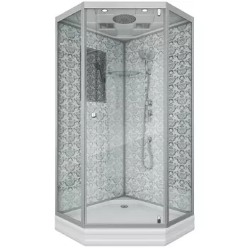 Душевая кабина Niagara Luxe 7702DW стекло прозрачное, профиль серебро