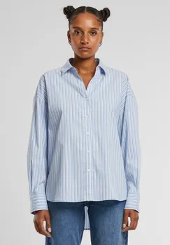 Блузка на пуговицах STRIPED Urban Classics, светло-голубой