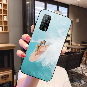 Чехол для телефона Beach Surfboard Surfing для Xiaomi 12 11T 10 9 Redmi Note 11 10 10S Pro Redmi 9 9A 8, черный, из поликарбоната, стеклянный чехол для телефона Xiaomi 12-12X