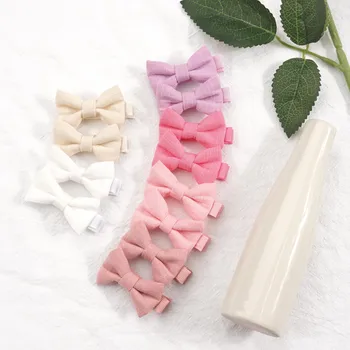 10/20 Pcs Boutique Tiny Baby Bows Cotton 2 Hair Bows Non-Slip Full Lined Alligator Clips for Baby Girls Toddlers