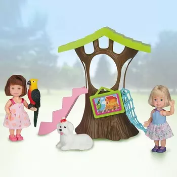 Игровой набор - Paula. Домик в лесу, с цветным попугаем