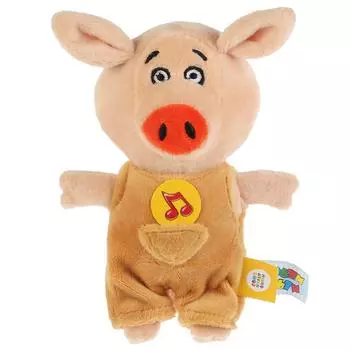 Игрушка мягкая из серии Оранжевая корова - Поросенок Коля, 15 см, музыкальный чип