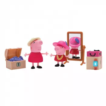 Игровой набор Peppa Pig – Пеппа и Бабушка в гардеробной, 5 предметов, свет