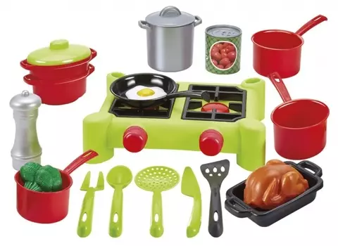 Игровой набор – Плита с продуктами Chef. 21 предмет