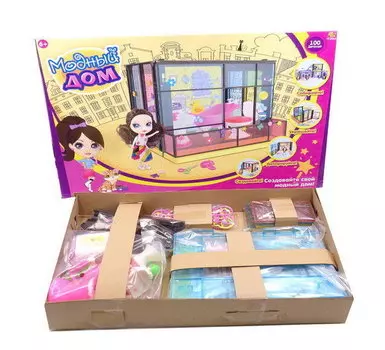 Игровой набор с куклой и аксессуарами - Модный дом, 100 деталей