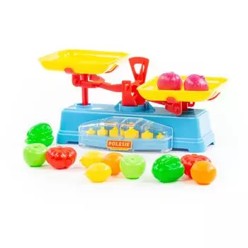 Игровой набор - Весы и комплект продуктов, 12 элементов, в сеточке