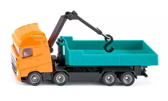 Игрушечная модель - Самосвал Volvo с платформой и краном