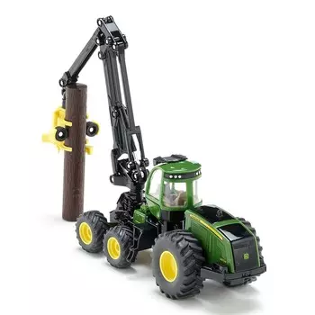 Игрушечная модель - Трактор Джон Дир с захватом для бревен, 1:50