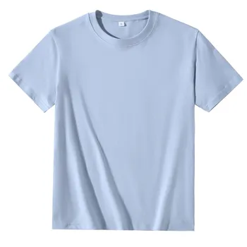 Футболка GMXIA Compact Sello Combed Cotton O-Neck с однотонным принтом для мужчин и женщин, полукороткий рукав, плотный хлопок, белый цвет, без рисунка S белый