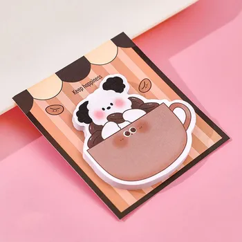 1 шт., клейкий мультфильм, милый Kawaii, собака, заметки, блокнот, блокнот, офисные школьные принадлежности, канцелярские принадлежности, наклейка