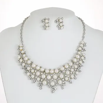 Европейский и американский ретро имитация жемчужного ожерелья комплект ошейник серьги невесты ювелирные изделия аксессуары