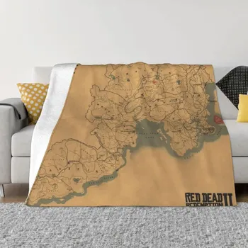 Плакат с картой Red Dead Redemption 2 - Одеяло с картой RDR2, плед для дивана, детское одеяло 30x40in