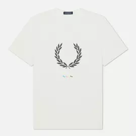 Мужская футболка Fred Perry Print Registration, цвет белый, размер XXL