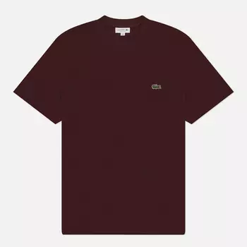 Мужская футболка Lacoste Classic Fit Embroidered Crocodile, цвет бордовый, размер S
