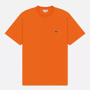 Мужская футболка Lacoste Classic Fit Embroidered Crocodile, цвет оранжевый, размер XXXXL
