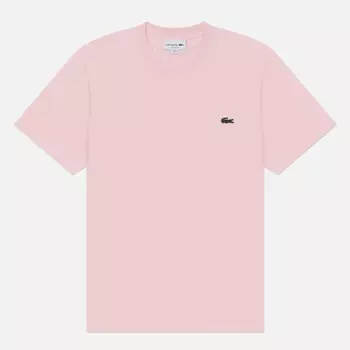Мужская футболка Lacoste Classic Fit Embroidered Crocodile, цвет розовый, размер S