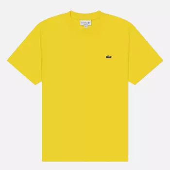 Мужская футболка Lacoste Classic Fit Embroidered Crocodile, цвет жёлтый, размер S