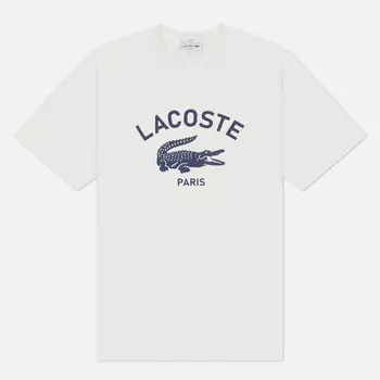 Мужская футболка Lacoste Cotton Signature Print, цвет белый, размер XXL
