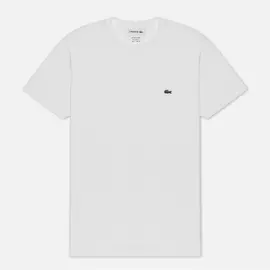 Мужская футболка Lacoste Crew Neck Pima Cotton, цвет белый, размер XL