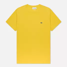 Мужская футболка Lacoste Crew Neck Pima Cotton, цвет жёлтый, размер XXS