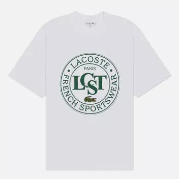 Мужская футболка Lacoste Loose Fit Heavy Cotton Printed, цвет белый, размер S